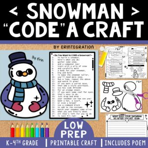 Snowman Code a Craft by Erintegration Mock Up