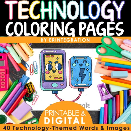 technology coloring pages screenshot of product