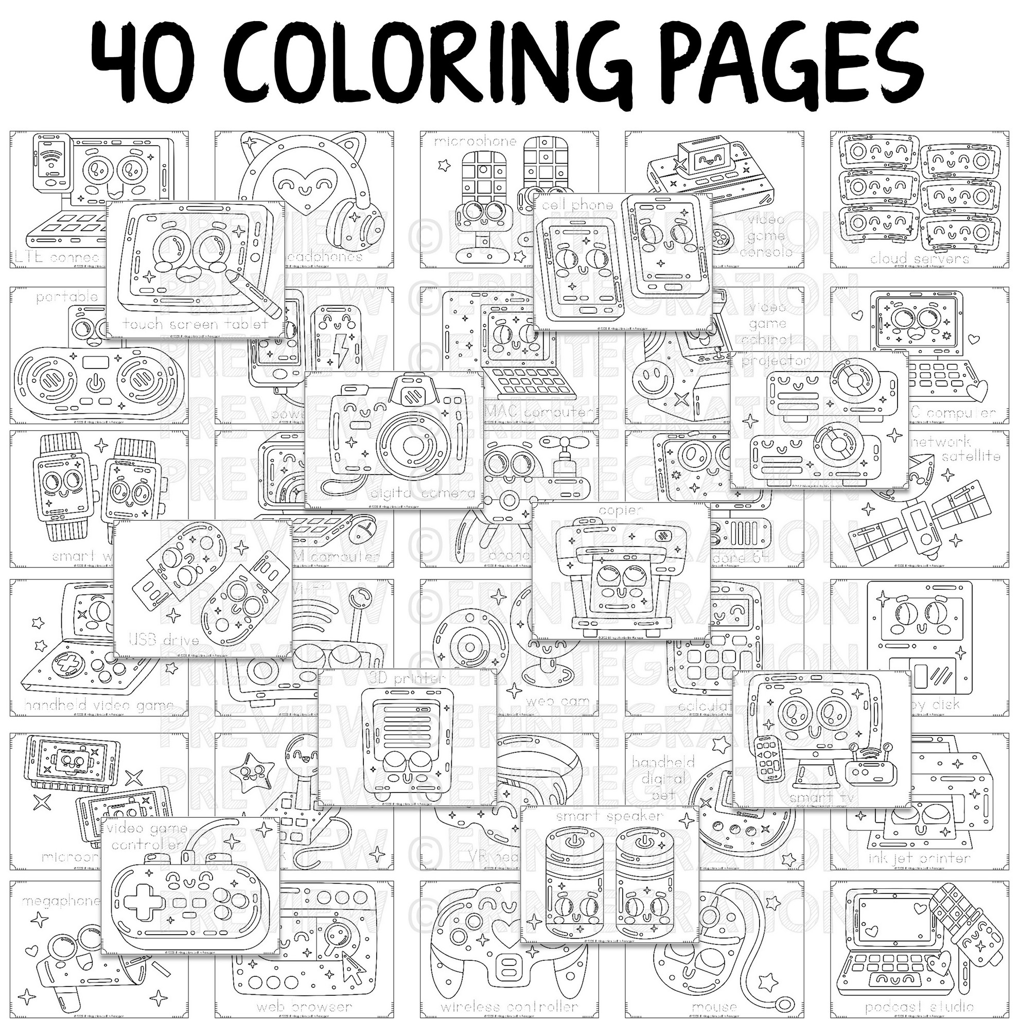 Technology Coloring Pages 40 Printable Coloring Sheets Erintegration